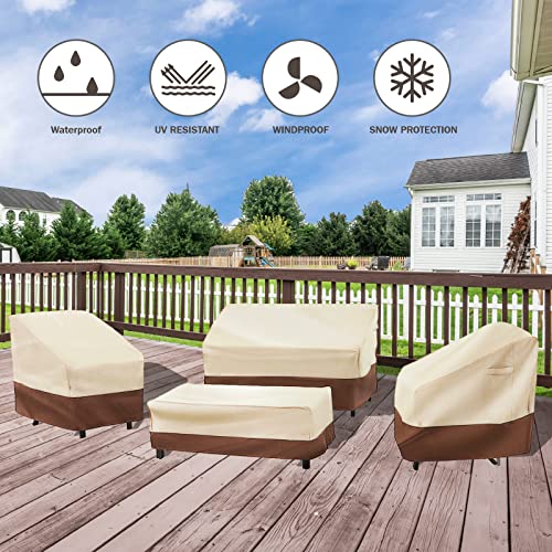 Loriano Patio Furniture Cover Set, 4 Piece Outdoor Furniture Cover Waterproof, 600D Heavy Duty Lawn Patio Set Covers #TOP6