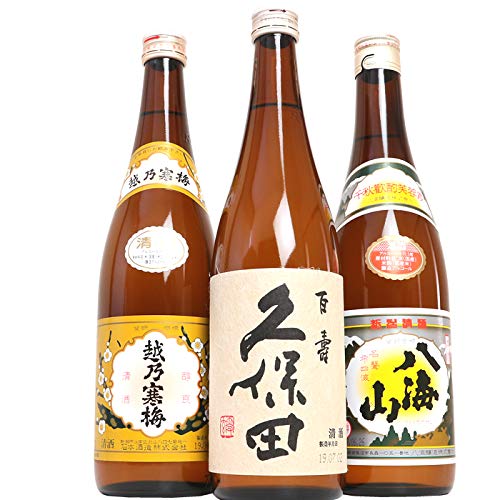 新潟銘酒飲み比べ 720ml×3本ギフト【越乃寒梅白ラベル,久保田百寿,八海山普通.】