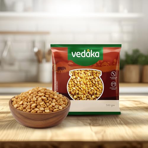 Image of Amazon Brand - Vedaka Roasted Bengal Gram Dal 500g | Chana Dal