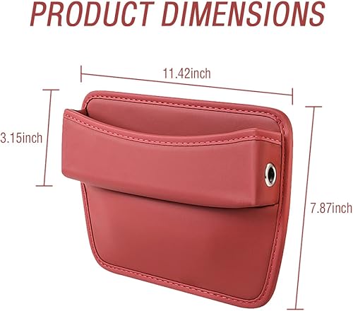 Miniatura 2 de Relleno de espacio para asiento de automóvil de gran capacidad con 2 orificios de carga, organizador de cuero de microfibra para asiento de asiento