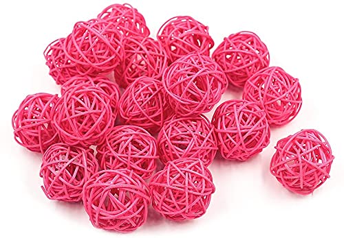 EliteKoopers 3cm Pink Decorative Parrot Hanging Toy Bird Chewing Balls Birdcage For Pet Access Decor Novelty Item (10 Pcs)