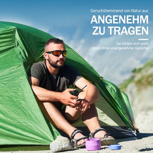 Merino Protect Camiseta Lana Merino Hombre Antiodor Funcional Ligera Interior Térmica para Senderismo y Viajes