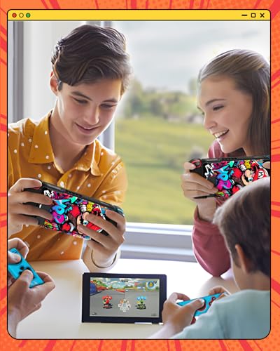 Xinocy FOR NINTENDO SWITCH TPU For Nintendo Switch Case Cute Cartoon Anime Design Cases Kawaii Fun Funny Fashion Soft Slim Protective Shell Cover + 2 Thumb Caps thumb #5