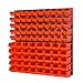 90 pudełek do układania w stos, czerwone z półką ścienną, 80 x 80 cm, pudełka do przechowywania, panele ścienne, warsztat, garaż