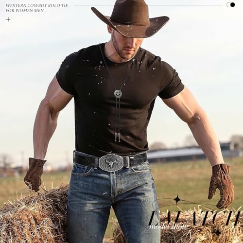 Image of Bolo Tie for Women Men, Western Bolo Tie Rodeo Cowgirl Cowboy Tie Bolo Ties Cowboy Accessories for Men Women