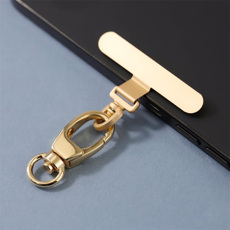1 Set Universal Phone Tether Tab,Spring Rotating lobster clasp,Metal Black - Photo 11 sur 18