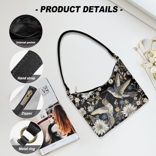 Image of Handbag for Women Leather Underam Shoulder Bag with Zipper Fashion Work Purse Waterproof Travel Wallet