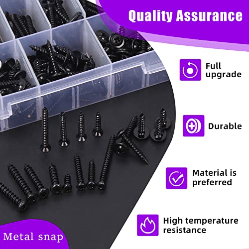 Swpeet 490Pcs #4# 6# 8 Zinc Plated Steel Wood Screws Assortment Kit, Self Drilling Screws Drywall Scews Wood Screws - Image 4