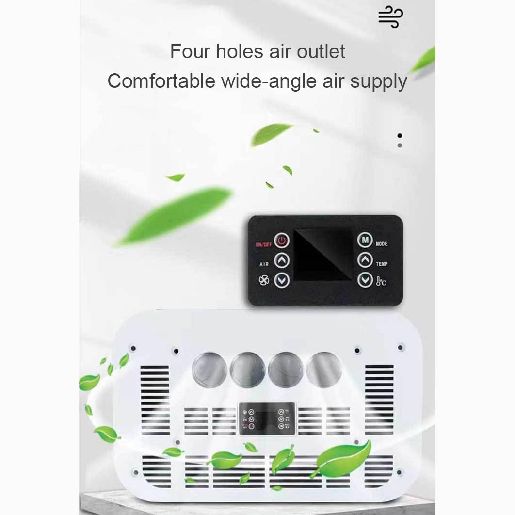 Aire Acondicionado para Caravana - 12V/24V Aire Acondicionado de Techo para MonovolúMenes, Camionetas, Autocaravanas, Camiones, VehíCulos AgríColas, Excavadoras,White12V