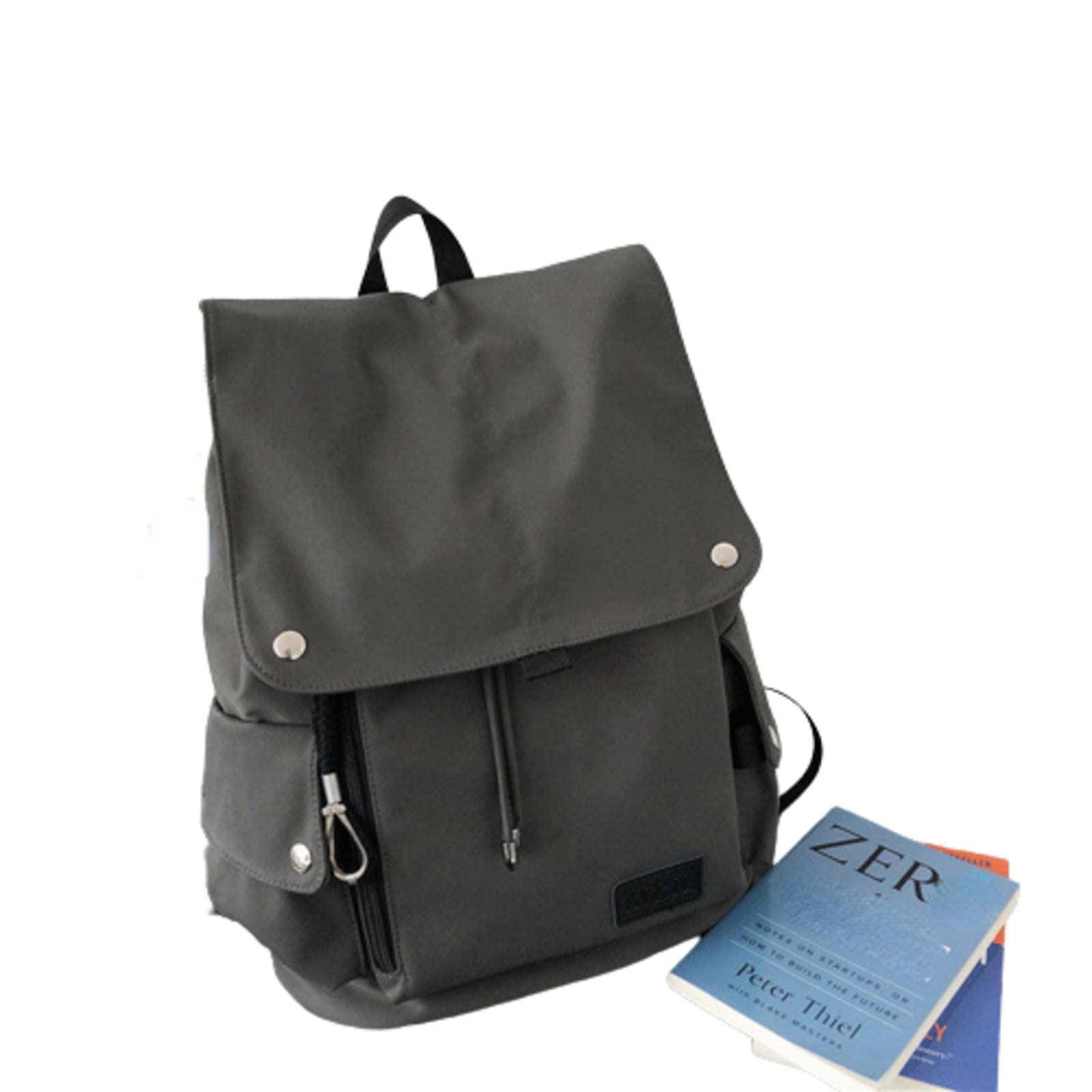 KBREE Men and Women Suitable for College Students Schoolbag Retro Backpack Black Computer Backpack