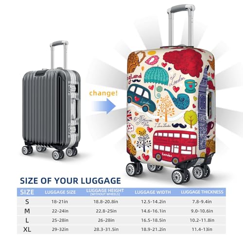 London Symbols Travel Luggage Covers - Elasticity Suitcase Covers Protector for Luggage 18-32 Inch2