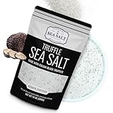 Italian Black Truffle Sea Salt, Natural Black for Soups and Sauces, Smooth & Rich Truffle Infused Gourmet Salt, 14 oz Bag, Caravel Gourmet