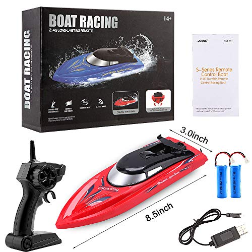 Wemfg RC Boat Remote Control Boats for Pools and Lakes, RH701 15km/h High Speed Mini Boat Toys for Kids Adults Boys Girls Red