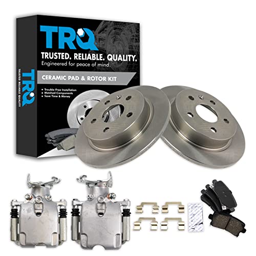 Image of TRQ Rear Brake Pad and Rotor Set Ceramic Solid Rotors Calipers | For 2012 Buick LaCrosse