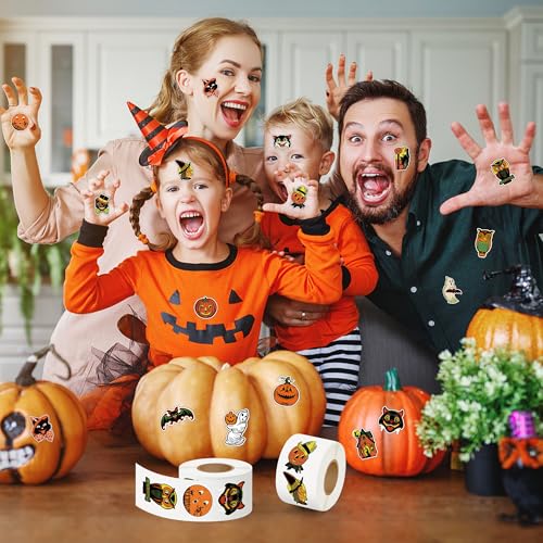 L1rabe Halloween Vintage Sticker Rolls - 1000Pcs Self-Adhesive Stickers - image 4