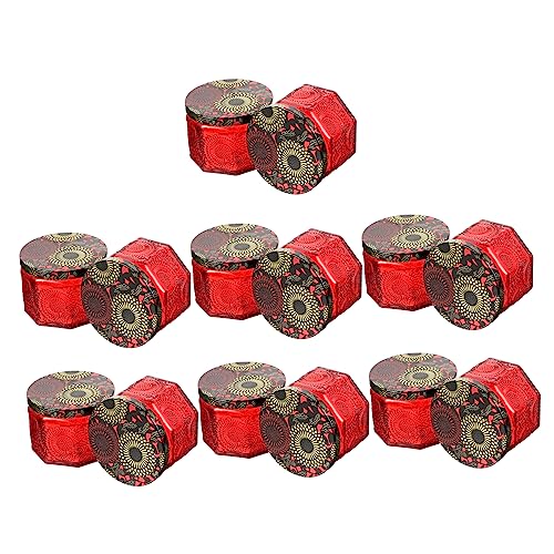 ULDIGI 14pcs Embossed Glass Candle Jars with Lids for Crafts Container for Home Decor and Parties Unique Storage