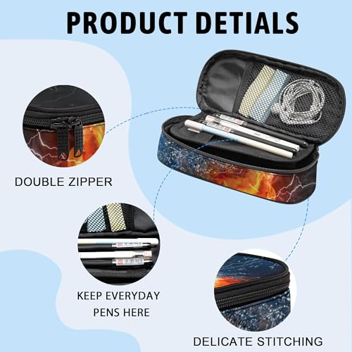 Image of Soccer Pencil Case, Large Capacity Pen Pencil Case for Boys Girls Teen, Kids 3 Compartments Multifunction Pencil Box with Zipper Organizer, Pencil Pouch for Back to School Students
