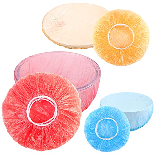 Aodaer 72 Pack Elastic Colorful Bowl Covers Reusable Elastic Food Bowl Storage Covers in 3 Sizes, Dish Plate Plastic Covers for Family Outdoor Picnic