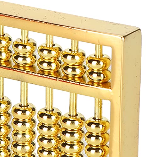 Image of GLOGLOW Chinese Ancient Abacus, 1.8x1in Mini Brass Abacus 9 Gears Chinese Math Calculating Tool Educational Learning Kids Adult Collection
