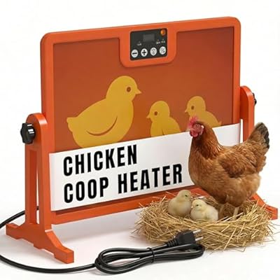 Chicken Coop Heater with New Technology Far-Infrared Heating - Adjustable Radiant Panel for Chicks, Fire-Safe Coop Heater, Brooder-Compatible, Wall-Mount or Floor-Standing, 86–194°F