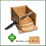 Bamboo Bread Slicer Guide By Bamboo Panda - Easily Flat Fold for Comfortable Storage, Perfect for Bread, Homemade Bread & Loaf Cakes