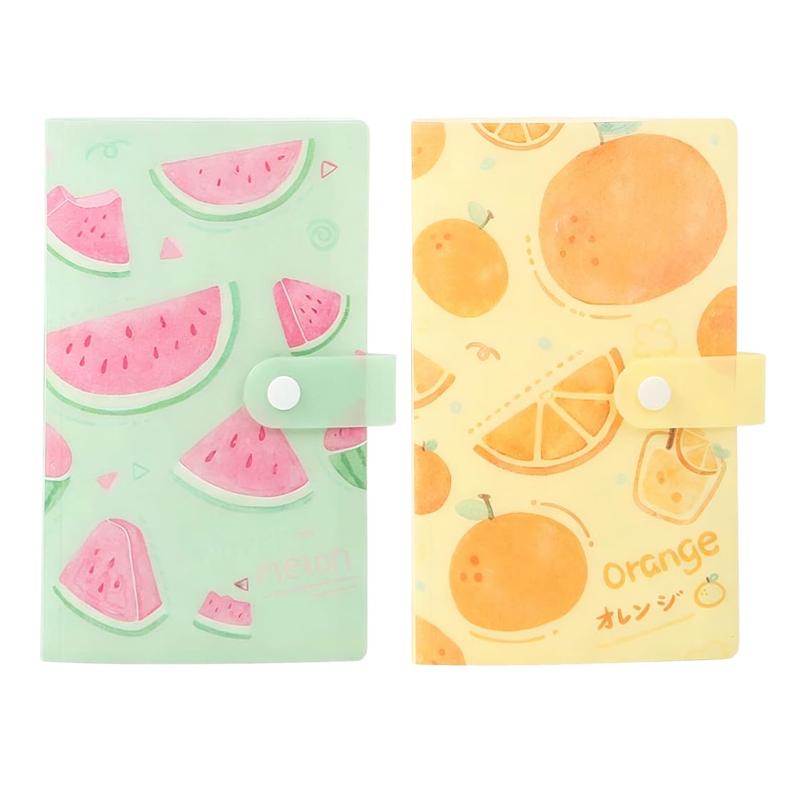2 Mini Álbum Fotográfico, 120 Compartmentes para Fotos de 3", Cierre con Presión, Portaarchivos Resistente de PP, Para Recoger Recuerdos y Tarjetas (Amarillo + Verde)