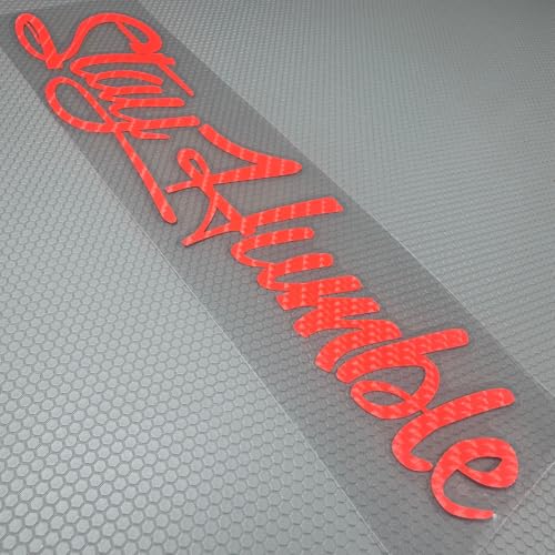 Image of Car Stickers for Stay Humble Auto Front Rear Windshield Window Decal Vans Truck Window Tail Decoration (Carbon Fibre Red, 200x50mm)