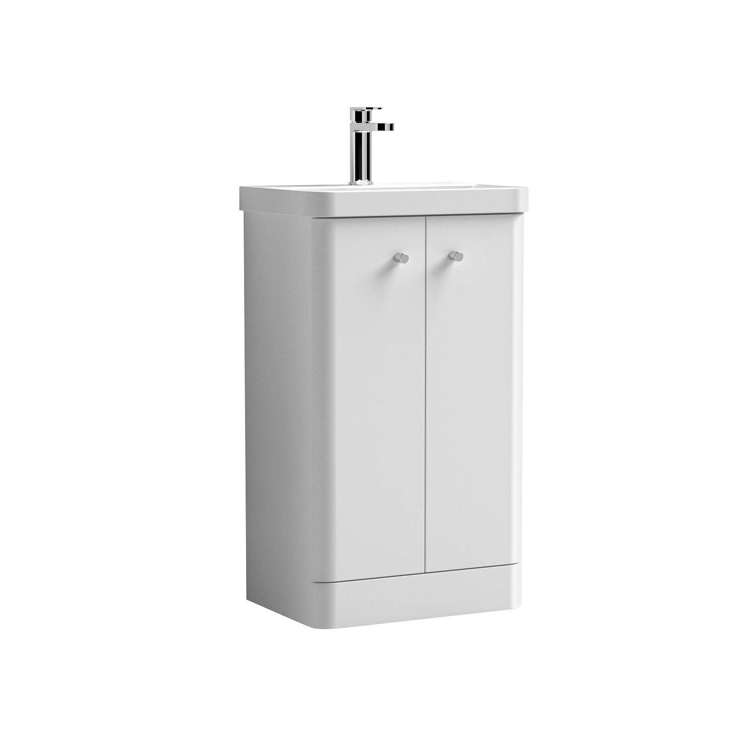 Nuie Gloss White Core 2 Door Vanity Unit And Thin Edge Basin | | Mdf | 500Mm