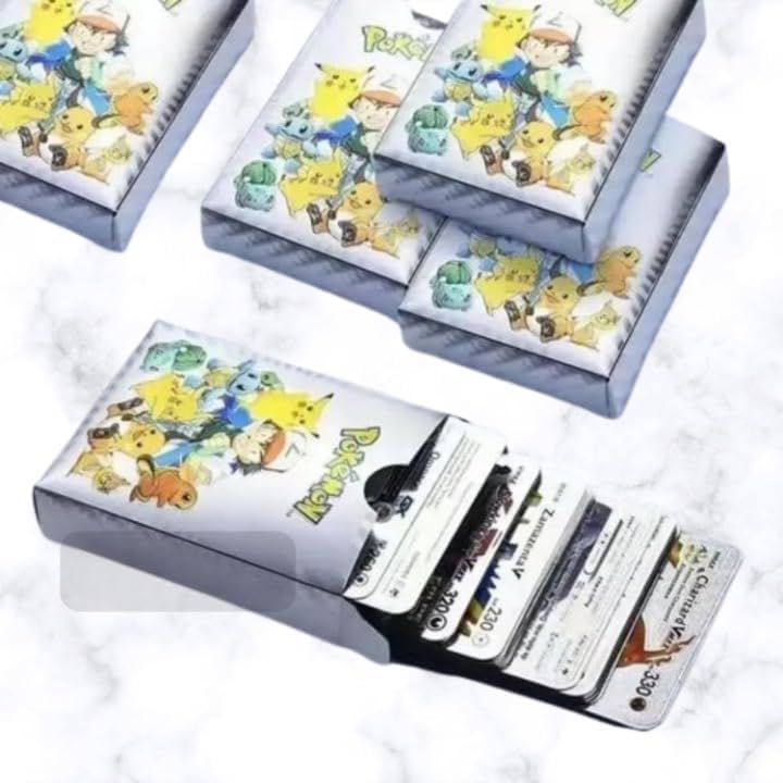 Image of VARIYA ENTERPRISE New Playing Cards | 165 Pcs (55 Black + 55 Gold + Silver) Foil Card | Assorted Cards TCG Deck Box | V Series Card Vmax GX Rare Golden Cards and Common-Rare Mystery Card | Best Gift