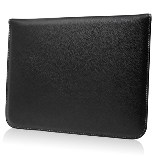 BoxWave Case Compatible with Geekland GK-TVR81 (8 in) - Executive Leather Pouch, Slim Leather Sleeve Cover with Soft Lining - Jet Black