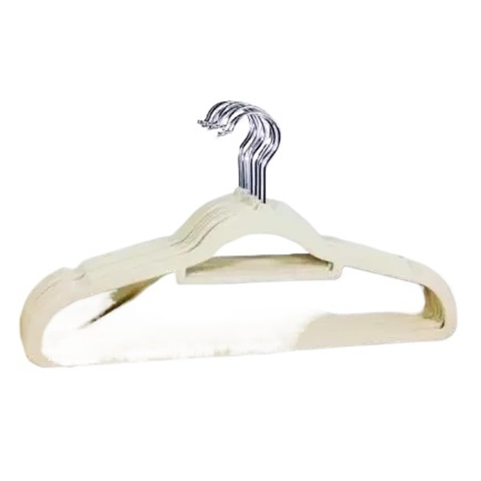 Flocked Hangers 38CM/45CM Flocking Non-slip Hanger Clothing Store Finishing Without Trace Storage Household(Beige,10PCS-length 42CM)