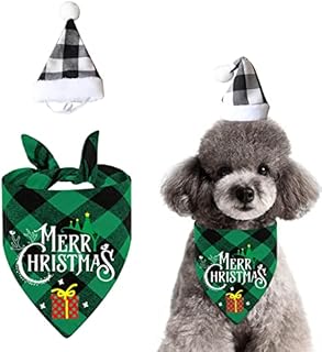 Dog Christmas Bandana,Dog Bandana for Christmas Pet Kerchief Scarf Dog Triangle Bibs Washable for Christmas Holiday Festival Theme Party Cat Dog (Green-1)