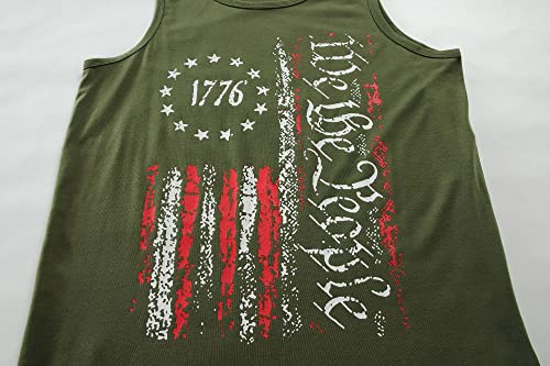 Men's American Flag Tank Tops 4Th July Clothes 1776 Stars Stripe Printed Gym Workout Tanks Casual Sleeveless Patriotic Exercise T-Shirts Size 2Xl #TOP3