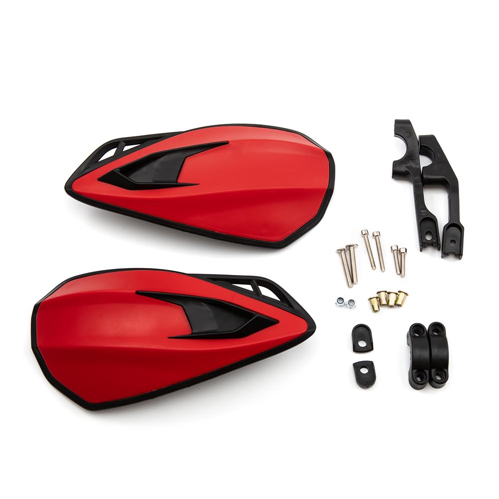 Protector de Mano para Moto de 7/8 Pulgadas, 22 mm, Protector de Manillar para Motocicleta Motocross Scooter Resistente al Viento Equipo de protección (Rojo)