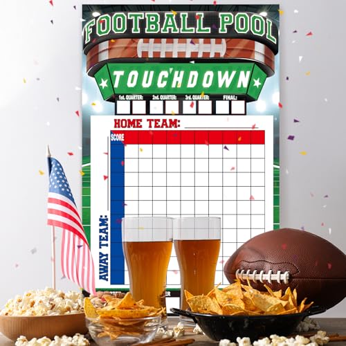 Gatherfun Football Pool Game Set - 17.9x28.3 in Pool Poster for Games & Tailgate Party| Football Party Supplies for Birthday Decorations - Image 4