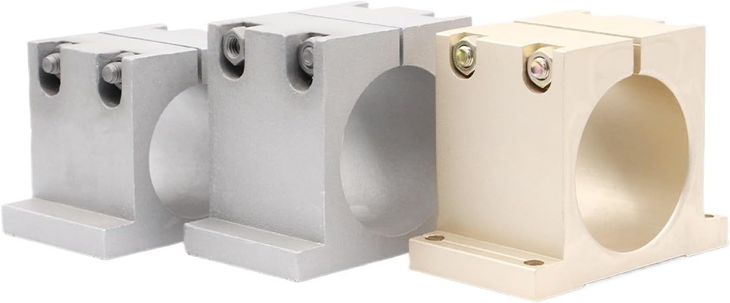 1pc Motor Clamping Bracket 65mm80mm Diameter Square Mount Cast Aluminium Bracket !(Silver 80mm)