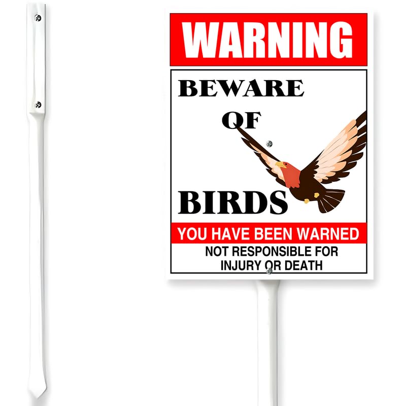Segnale Metallico Vintage 'Beware Of Bird' 20x30 Cm - Cartello Di Avvertimento Con Animali, Arrugginito Finto, Per Esterno Giardino Recinzione - 2
