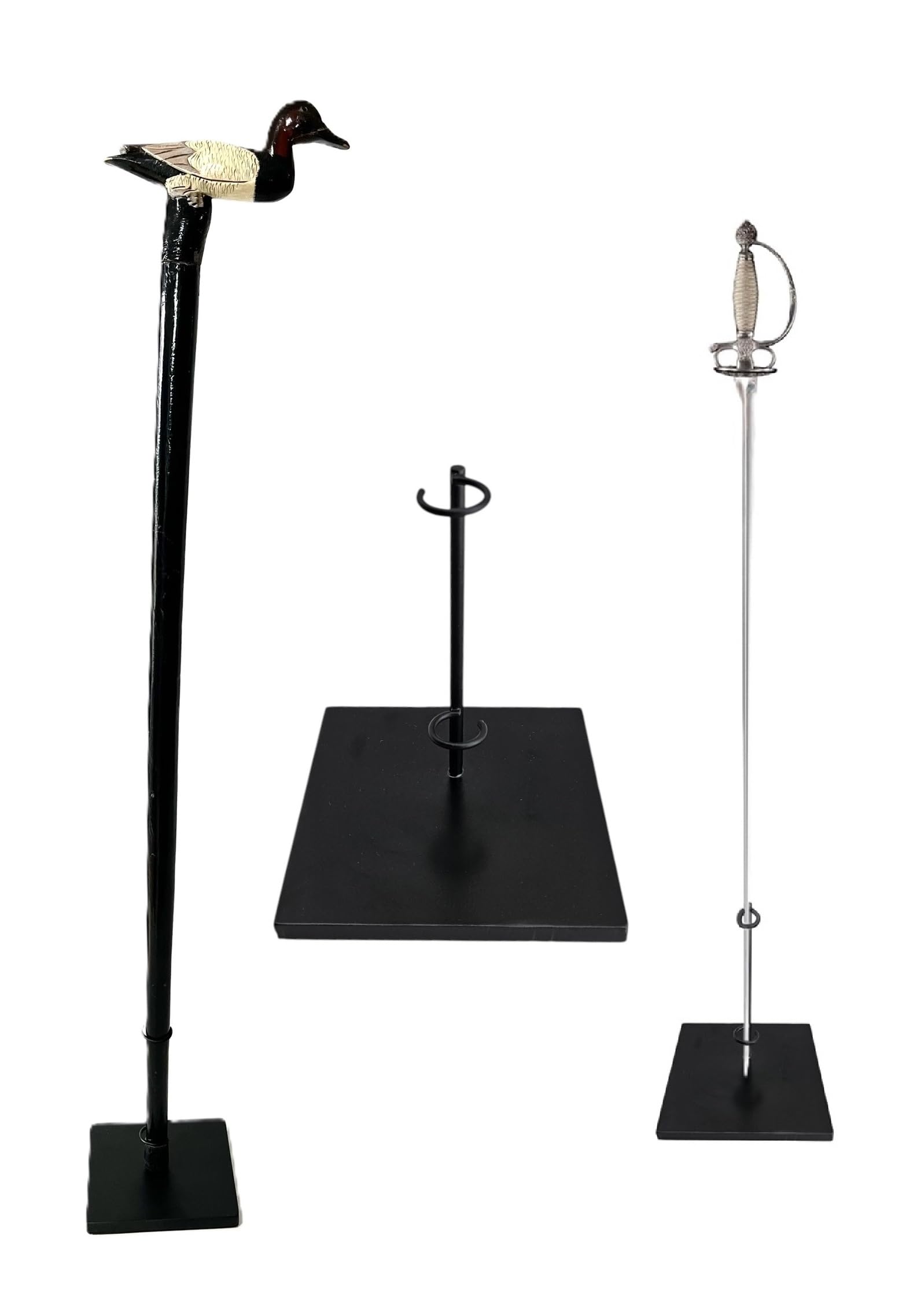 Clearco Black Cane Display Stand, Walking Stick Holder Artifact Display Stand For Canes, Walking Sticks, Artifacts, For Displays, Shows And Art Exhibits.