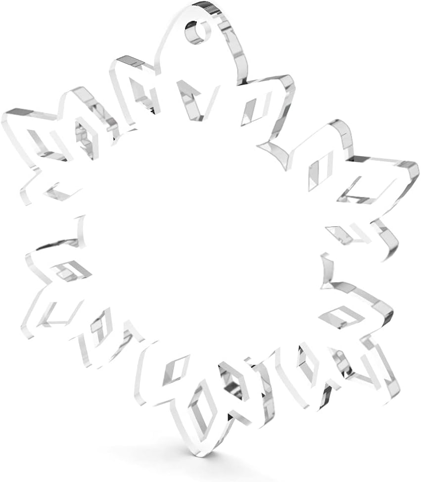 25 Acrylic Christmas Ornaments Blanks Snowflake 1/8 Thick Clear-Made in USA - (2.5)