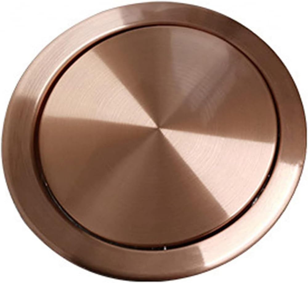 Recessed Trash Can Lid, Round Recessed Countertop Cover, Balance Swing Flap Garbage, Brushed Built-in Waste Chute