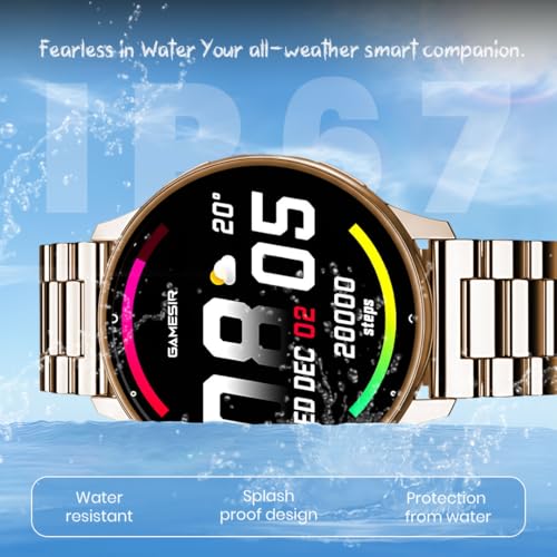 Image of GameSir Active 2 Smartwatch for Men & Women, 1.39 inch HD Round Display, Bluetooth Calling, Heart Rate & SPO₂, 100+ Sports Modes, IP67, Long Battery Life for Android & iOS (Metal Gold)