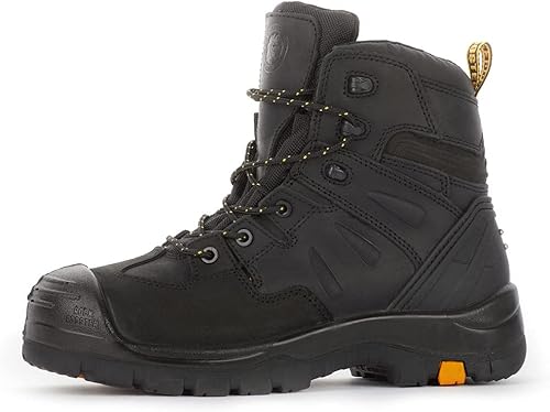 Miniatura 3 de ROCKROOSTER Botas de trabajo Woodland para hombre, 6 pulgadas, con puntera compuesta con cordones, sin metal, soporte al tobillo, impermeables,