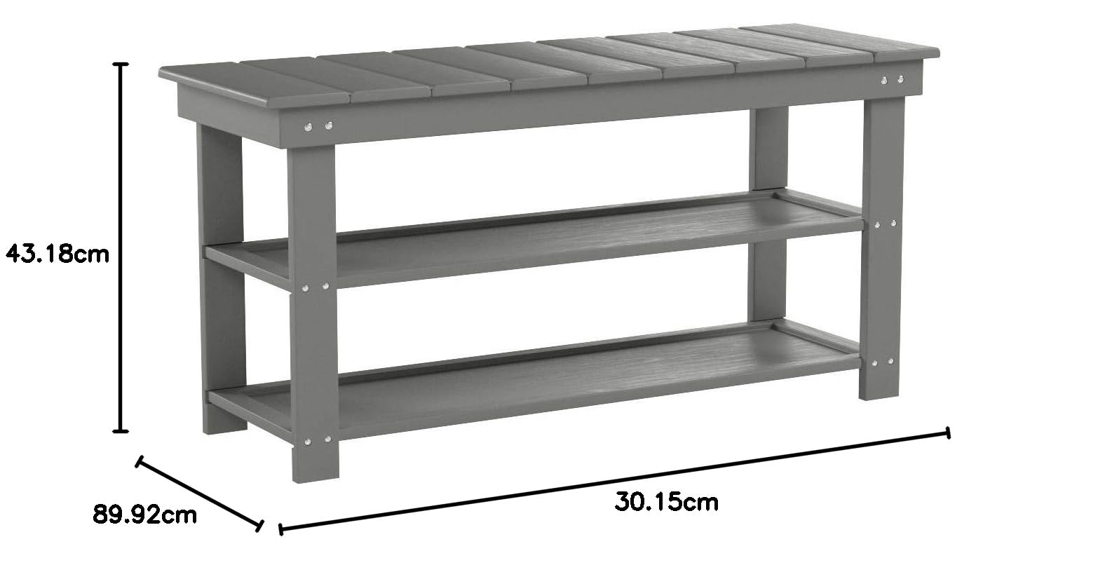 Convenience Concepts Banco de mudroom de Utilidad Oxford Tradicional Gris