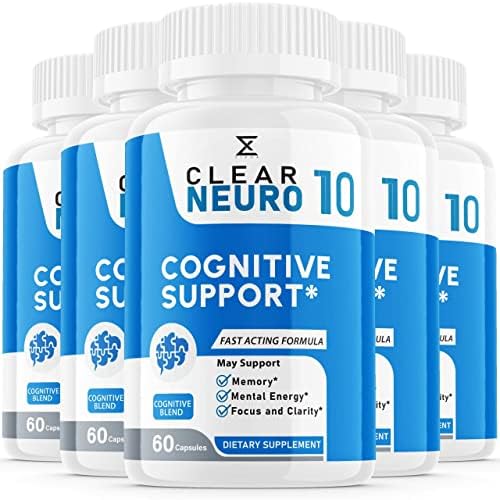 (5 Pack) Clear Neuro 10 Advanced Pills NeuroClear Brain Support Supplement NeuroClear10 Cognitive Pills for Memory and Focus Neuro10 (300 Capsules) (5 Pack) Clear Neuro 10 Advanced Pills NeuroClear Brain Support Supplement NeuroClear10 Cognitive Pills for Memory and Focus Neuro10 (300 Capsules)