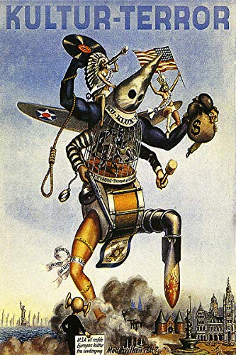 Vintage World War Two WWII Norwegian Military Propaganda Poster Leest Storm Kultur Terror