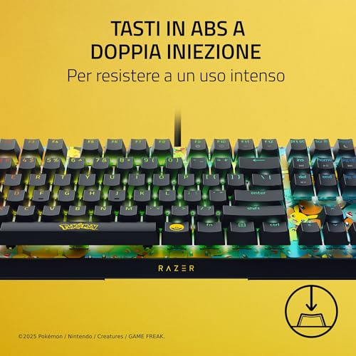 BlackWidow V4 X Pokémon Edition - Tastiera da gioco meccanica - Chroma RGB - Interruttori Clicky Verde - 6 tasti macro dedicati - copritasti in ABS Doubleshot - QWERTY Layout USA | Pokémon Kanto - Tastiera gaming - Immagine 5