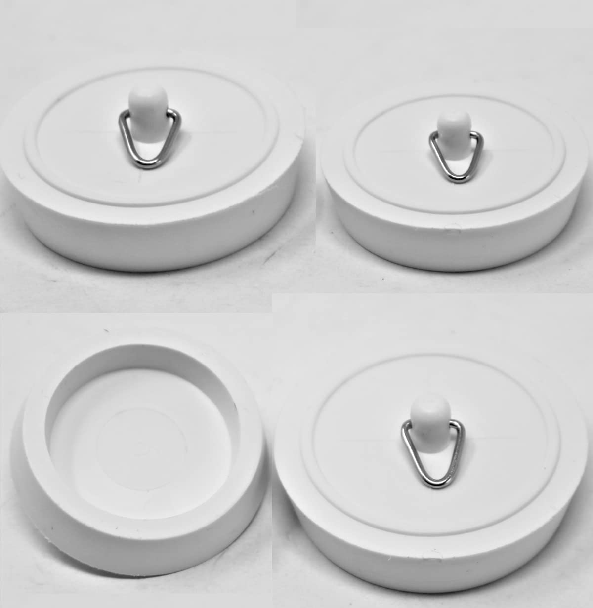 4 x fiXte Replacement Sink Plug Bath Basin. Hard Rubber White Mixed Pack 38mm & 45mm 1 1/2" & 1 3/4"