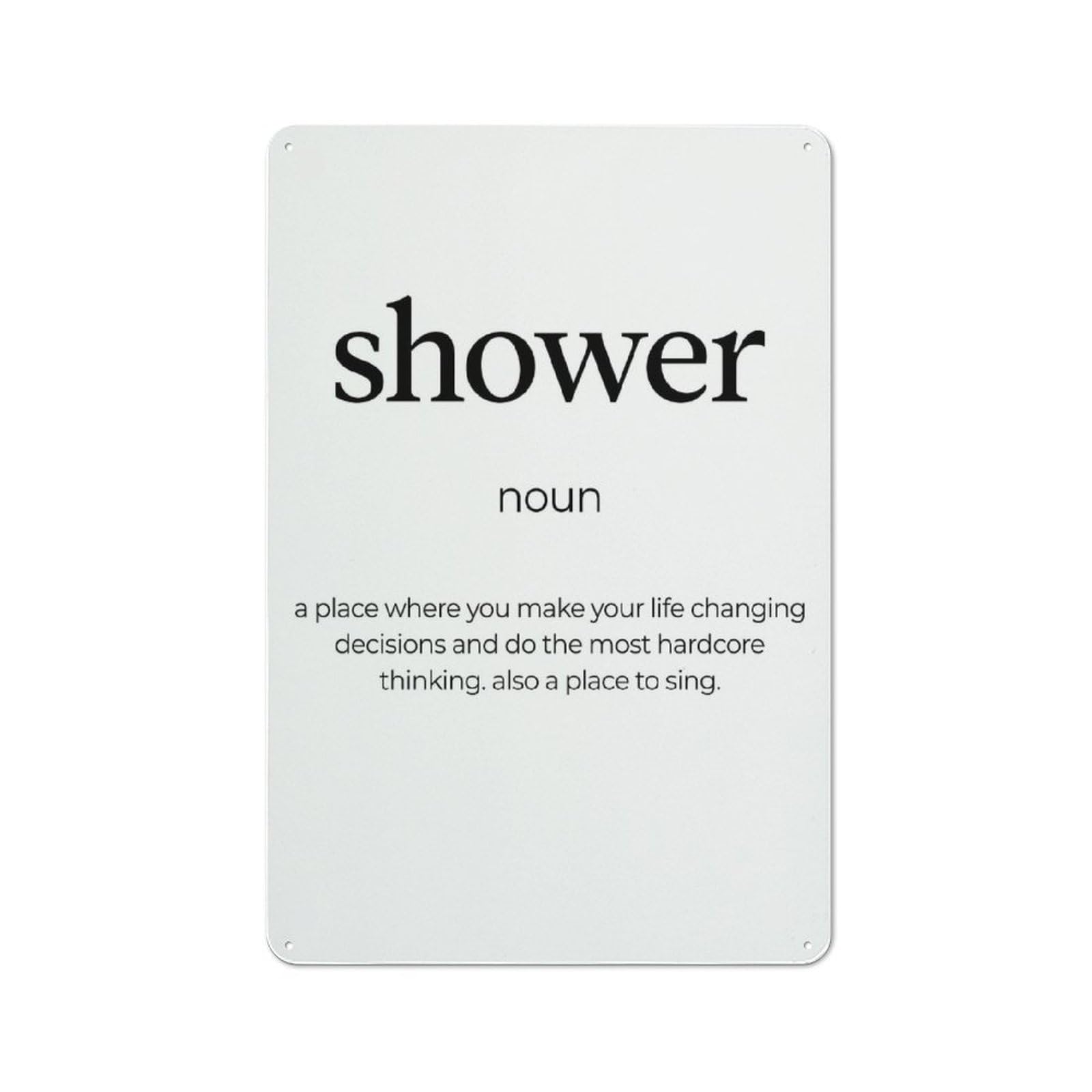 Junmoney Shower Definition Tin Wall Plaque 30X20cm, Rustic Farmhouse Wall Decor For Dining Room, Cafe, Entryway Or Family Room