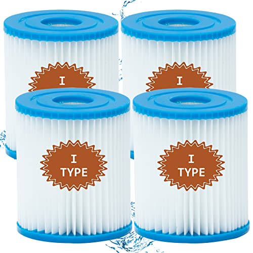 Mscomft Filtre de Type I pour Pompes de Piscine Bestway, Lot de 4 Cartouches filtrantes pour Pompe Cover