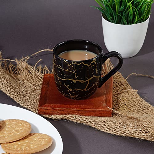 Image of DATA Black Manu Mug with Metallic Design|| Coffee Tea Cups Set | Coffee Mug | 311, | Pack of 6